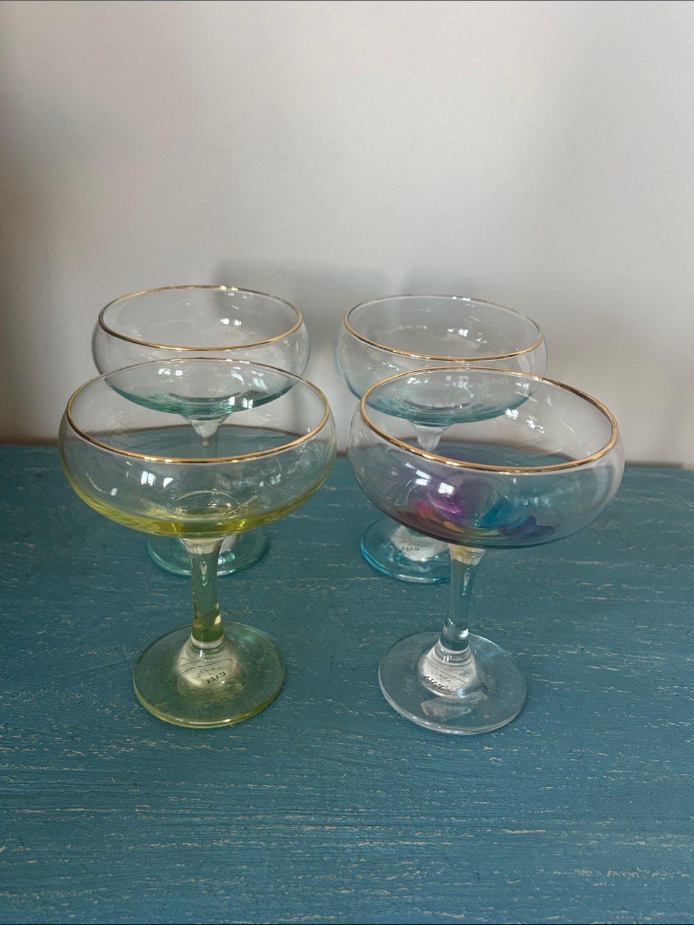Viva by Vietri rainbow coupe glasses
